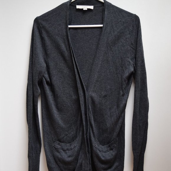Loft Charcoal Cardigan with Pockets in Women's S - Picture 1 of 9